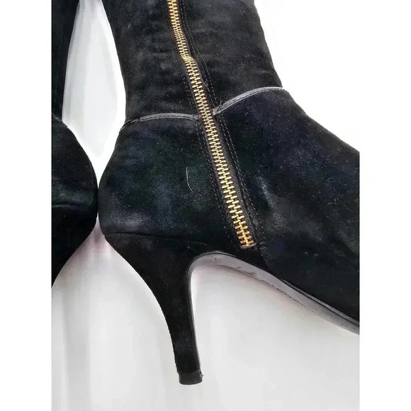 Ellen Tracy Women's Size 9.5 Black Zip Up Suede Heeled Boots - Picture 8 of 12